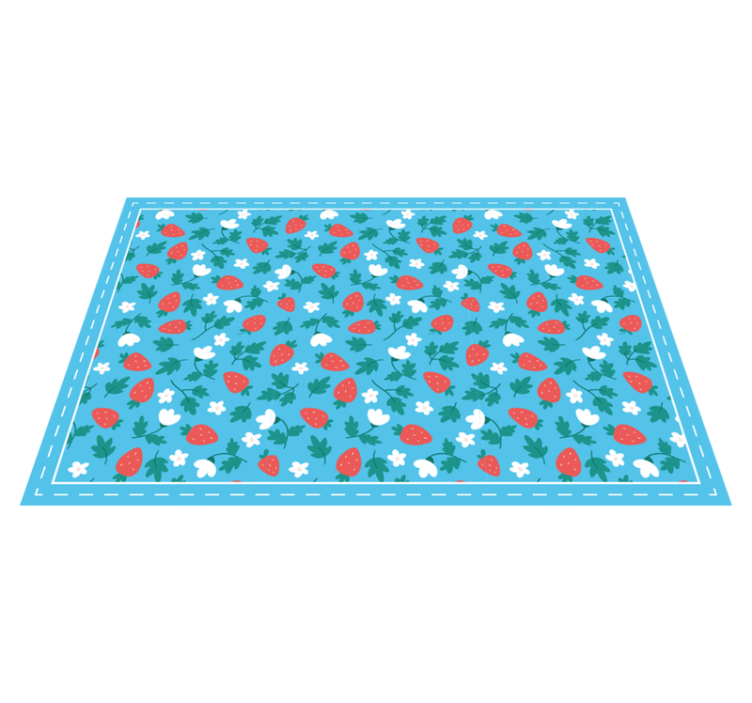 Individual mesa original patrón floral de fresas - TenVinilo