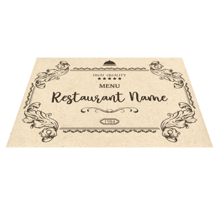 Mantel individual restaurante Beige personalizable con utensilios - TenVinilo