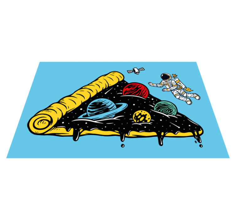 Individual mesa original rebanada con temática espacial - TenVinilo