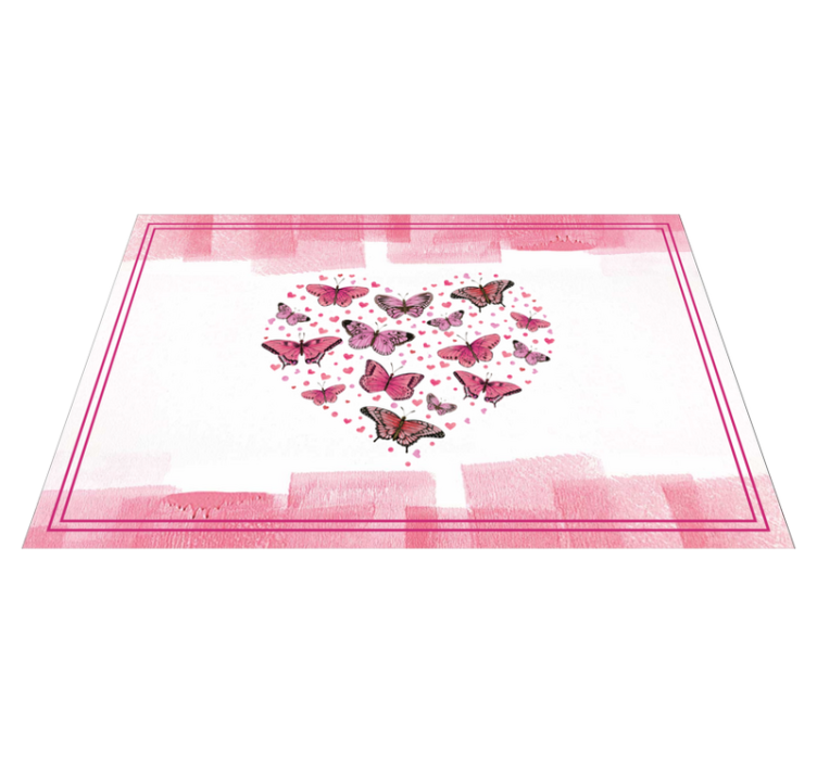Individual mesa moderno patrón de mariposas corazón - TenVinilo