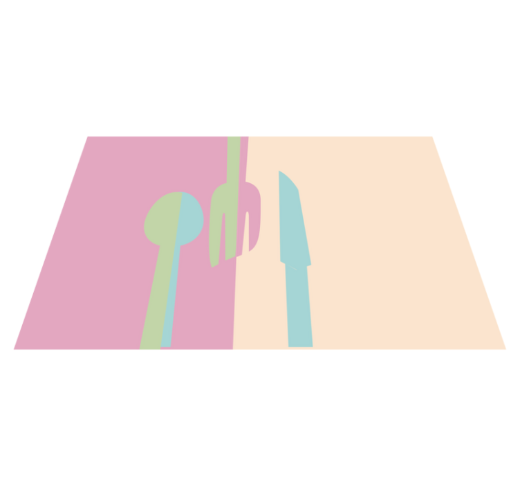 Mantel individual moderno Utensilios de colores pastel - TenVinilo