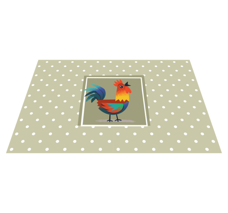 Individual de mesa infantil arte de gallo colorido - TenVinilo
