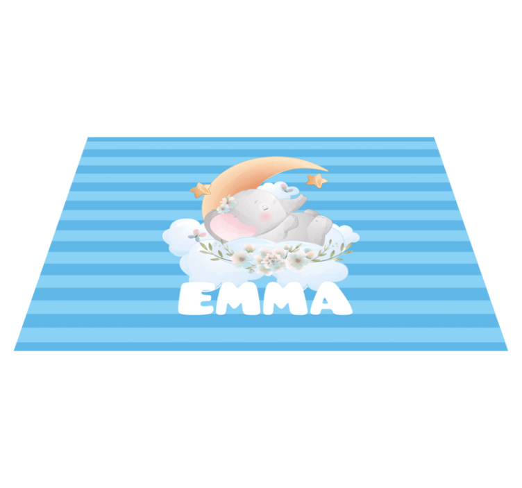 Individual de mesa infantil diseño de elefante adorable - TenVinilo