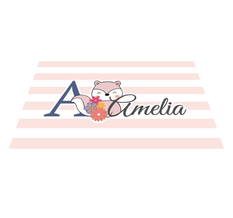 Individual de mesa infantil zorro lindo con flores - TenVinilo