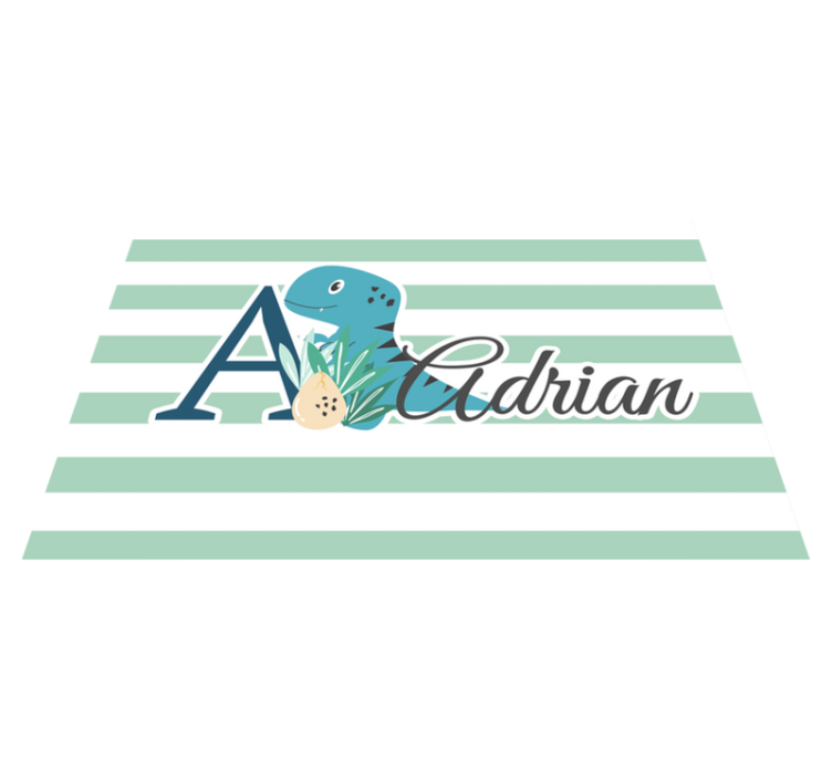 Individual de mesa infantil diseño inicial de dinosaurio - TenVinilo