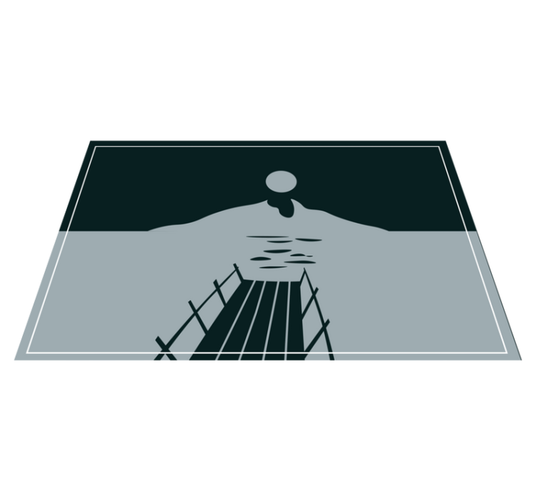 Individual mesa moderno puente sobre agua - TenVinilo