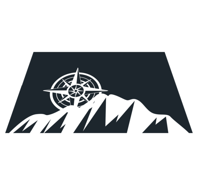 Mantel individual original Montañas con una brújula - TenVinilo