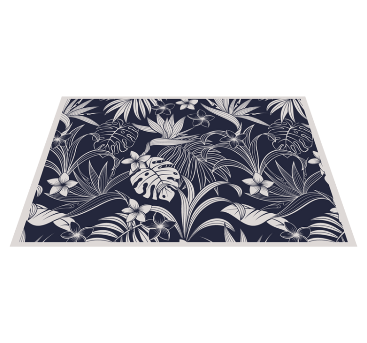 Mantel individual elegante estampado floral tropical - TenVinilo