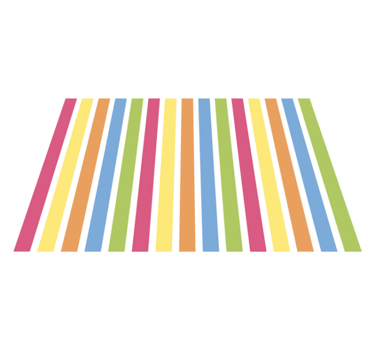 Mantel individual moderno Patrón de rayas multicolor horizontal - TenVinilo