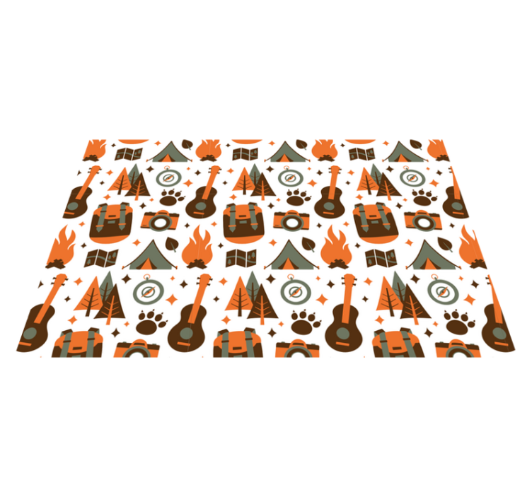 Individual de mesa infantil elementos de aventura en camping - TenVinilo