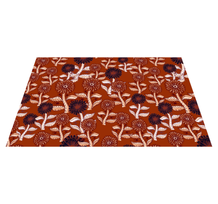 Individual mesa original vajilla con patrón floral - TenVinilo