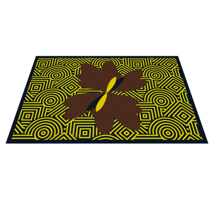 Individual de mesa patrón flor geométrica abstracta - TenVinilo