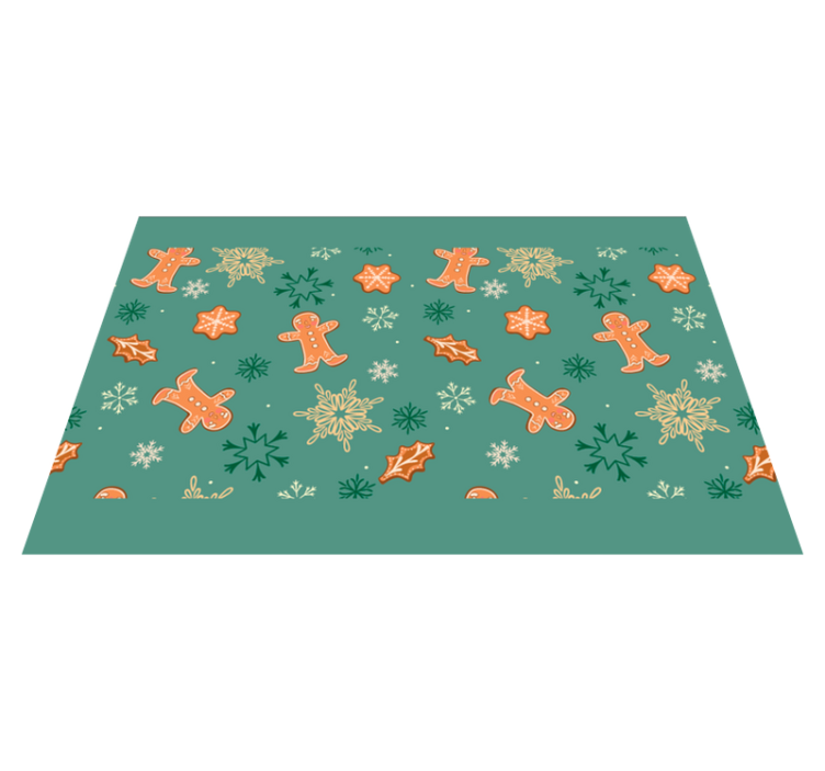 Individual de mesa navideño patrones de galleta de jengibre - TenVinilo