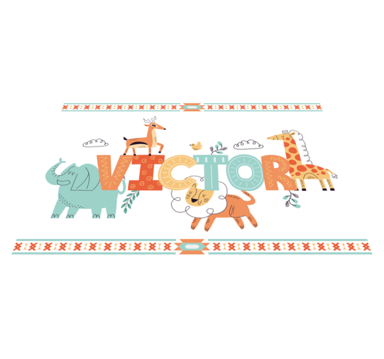 Individual de mesa infantil arte de nombre animal - TenVinilo