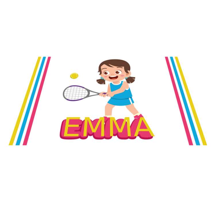 Individual de mesa infantil jugador de tenis feliz - TenVinilo