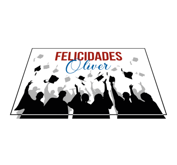 Mantel individual personalizable siluetas de graduados - TenVinilo