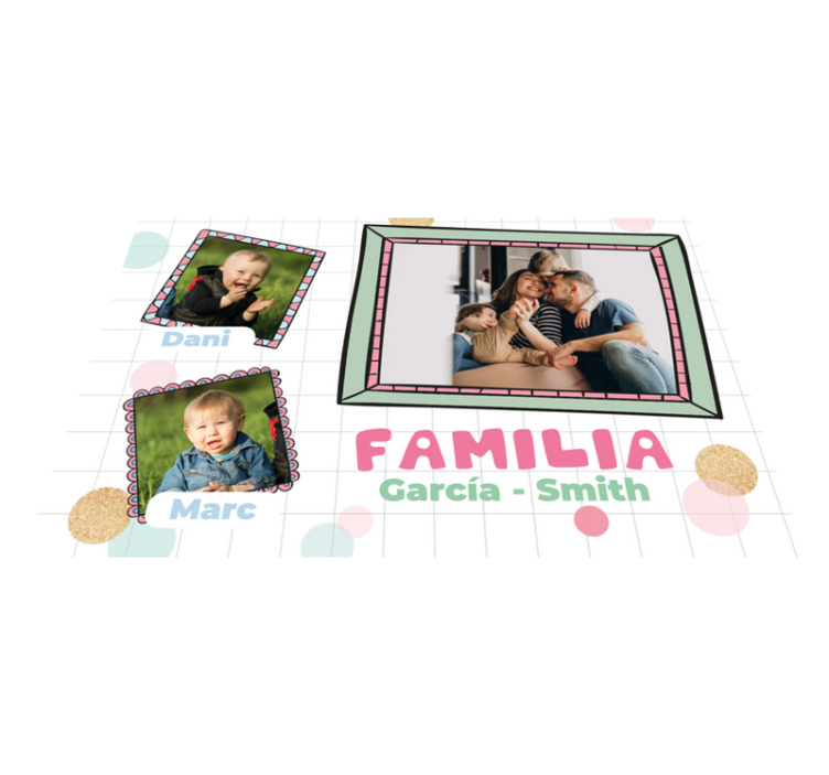 Mantel individual personalizable "Marcos de familia con nombres"" - TenVinilo