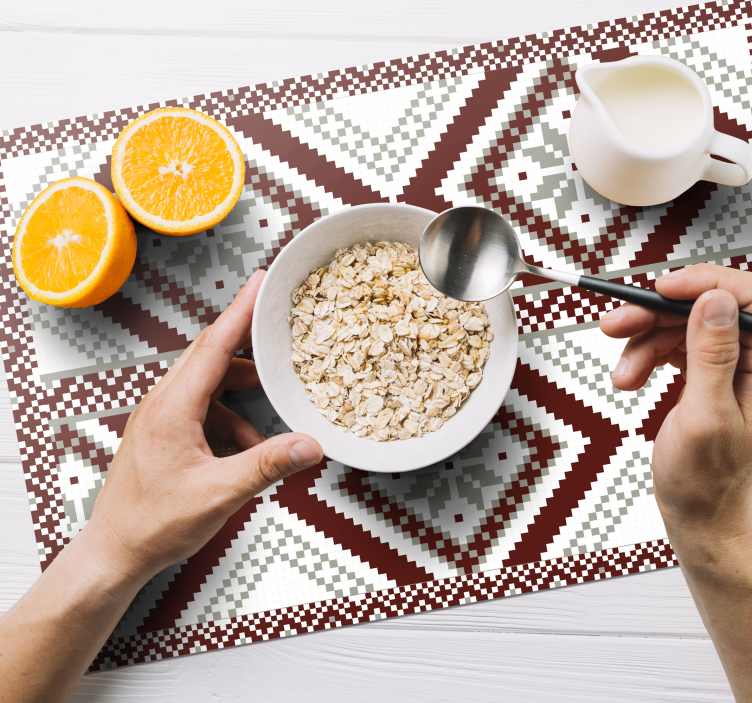 Individual de mesa patrón geométrico texturizado - TenVinilo