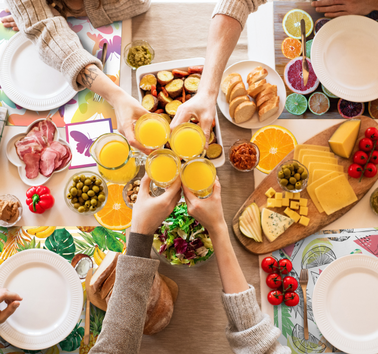 Individual mesa original arreglo de frutas cítricas - TenVinilo