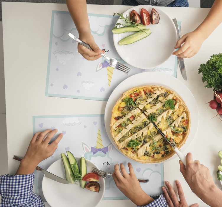 Mantel individual infantil unicornio nórdico - TenVinilo