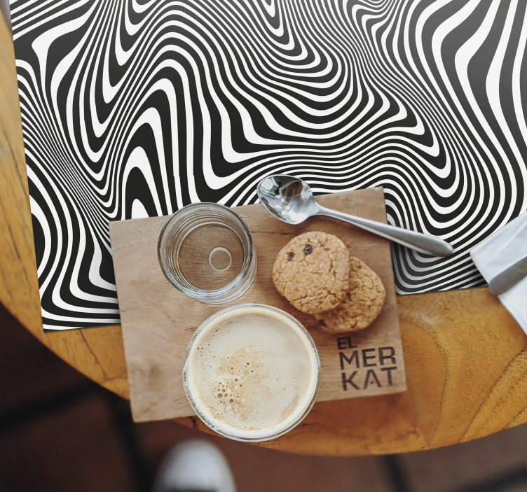 Mantel individual moderno Líneas de efecto 3d - TenVinilo