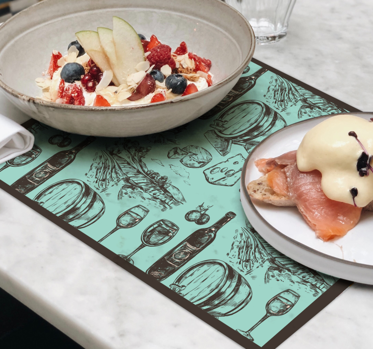 Manteles individuales originales Tema del vino - TenVinilo