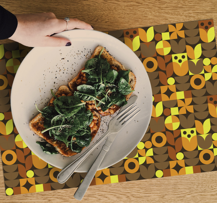 Mantel individual con búhos estilo de los 70 - TenVinilo