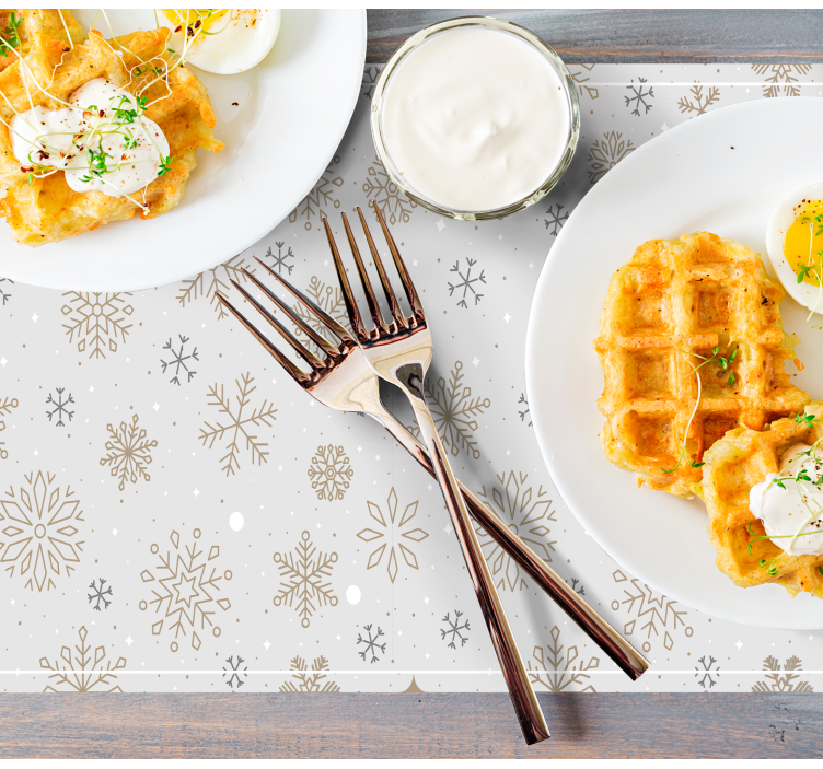 Mantel individual navideño Patrón de copos de nieve - TenVinilo