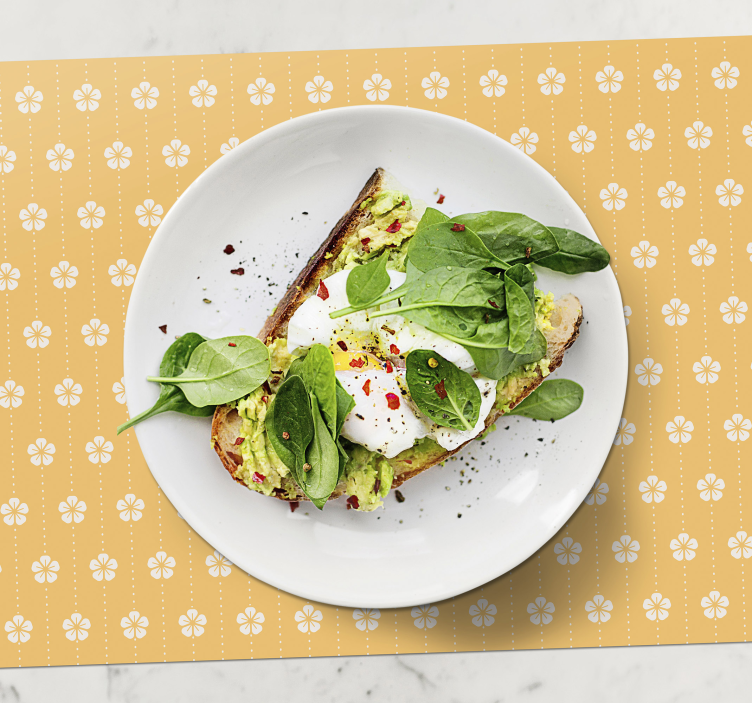 Mantel individual original naranja de flores - TenVinilo