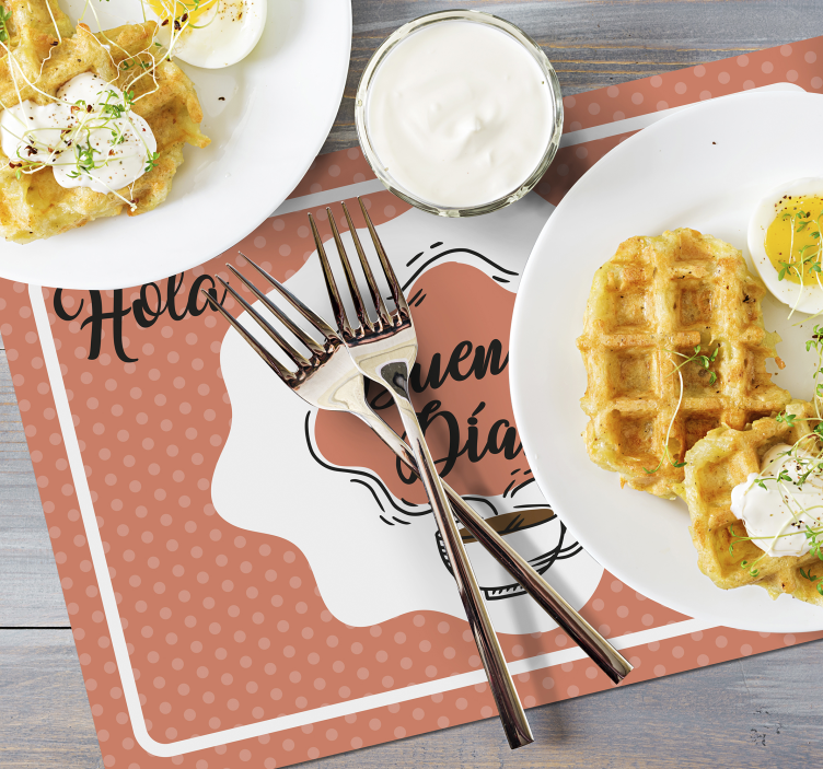 Mantel individual frase sonríe a la vida - TenVinilo