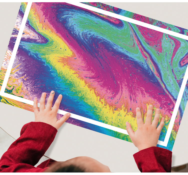 Mantel individual patrón Arcoiris de mármol - TenVinilo