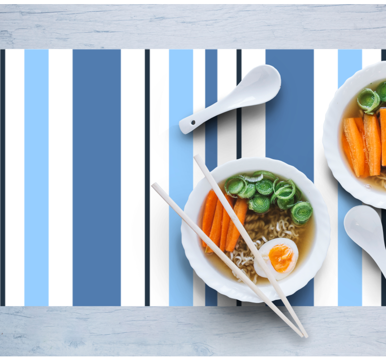 Mantel individual patrón Tonos de rayas azules - TenVinilo