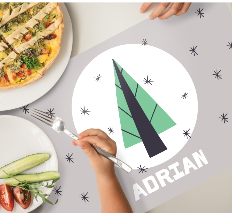 Manteles individuales navideños árbol de navidad personalizado - TenVinilo