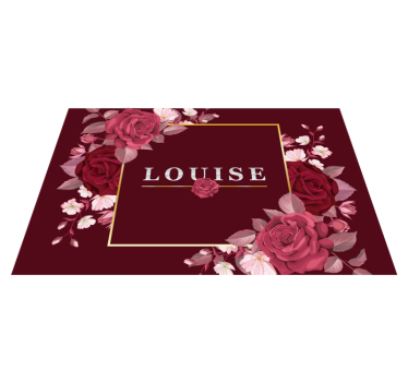 Mantel individual moderno con nombre de rosas - TenVinilo