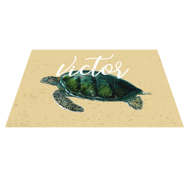 Manteles individuales beige tortuga con nombre - TenVinilo