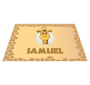 Individual de mesa infantil girafa con nombre - TenVinilo