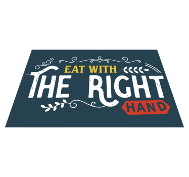 Individual de mesa frase come con la mano derecha - TenVinilo