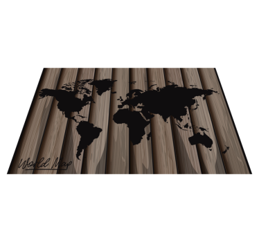 Individual de mesa mapamundi patrón de madera - TenVinilo