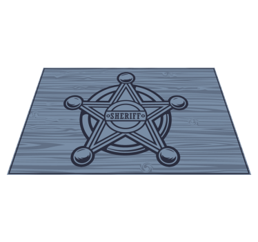 Individual mesa personalizable emblema de estrella sheriff - TenVinilo