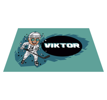 Individual de mesa infantil jugador de hockey caricatura - TenVinilo