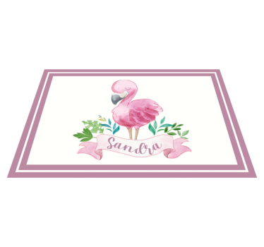 Individuales para mesa con nombre Flamenco pintado para niños - TenVinilo
