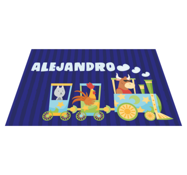 Individuales para mesa con nombre Tren para niños - TenVinilo