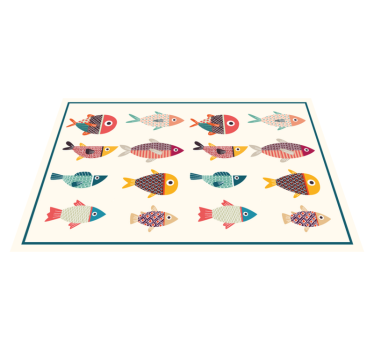 Individual mesa original patrones de peces coloridos - TenVinilo