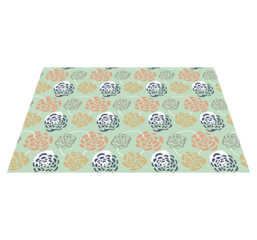 Individual original mesa Flores de colores fondo verde - TenVinilo