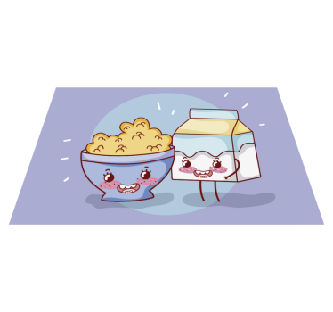 Mantel individual niños Lindo desayuno de cereales y leche - TenVinilo