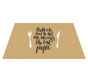 Individual de mesa frase cita con tenedores - TenVinilo