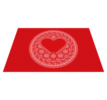 Individual de mesa frase patrón de motivos de corazón - TenVinilo