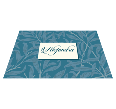 Individual mesa personalizable diseño de hoja elegante - TenVinilo
