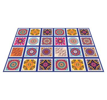 Individual mesa original patrones florales geométricos - TenVinilo