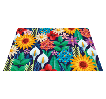 Individual mesa original arreglo floral vibrante - TenVinilo